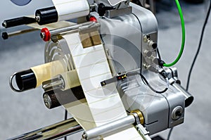 Close-up of  Automatic Sticker Labelling Machine