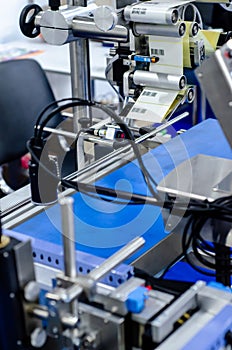 Close-up of  Automatic Sticker Labelling Machine