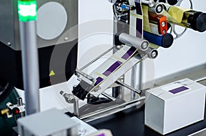 Close-up of  Automatic Sticker Labelling Machine