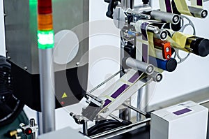 Close-up of  Automatic Sticker Labelling Machine