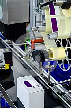 Close-up of  Automatic Sticker Labelling Machine