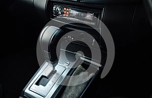 Close up of automatic transmission car