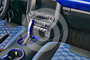 Close up of automatic transmission inside modern vehicle