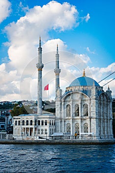 Close-up of the BÃ¼yÃ¼k Mecidiye Mosque, the splendid jewel of OrtakÃ¶y, Istanbul, Turkey photo