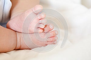 Close up of baby feet toe