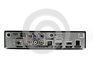 Close up back of dvd player