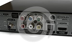 Close up back of dvd player