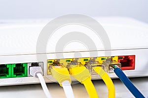 Back of a modem router