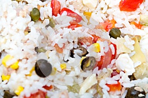 Close up background of savory rice