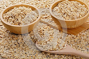 Close up of a background of Whole Grain Rolled Oats