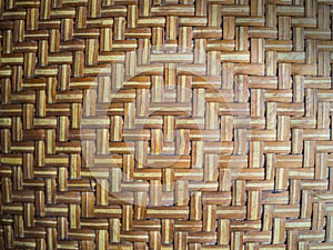 Close up bamboo basketry pattern background