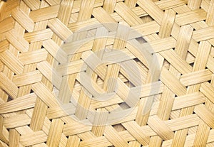 Close up bamboo wood  interlace texture crafts brown background , seamless patterns photo