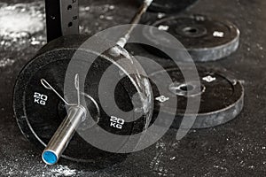 Close-up of barbell photo