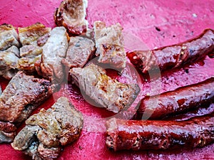 Close up of barbeque meat