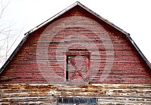 Close up of barn door loft