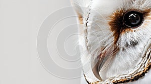 Close-up of a Barn Owl& x27;s Face, Captivating Gaze, Wildlife Portrait. Perfect for Educational Material and Bird