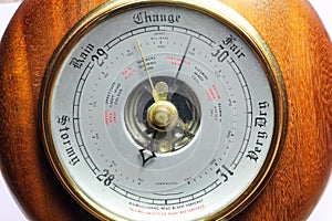 Close up of a barometer.