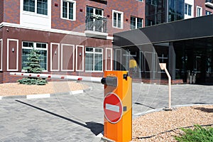 Close up Barrier Gate Automatic system for security. Automatic entry system.