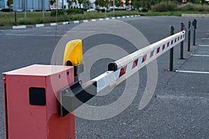 Close up Barrier Gate Automatic system for security. Automatic entry system