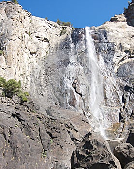 Close up from base of Bridalveil Fall, Yosemite.