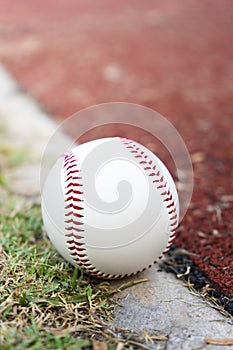 Baseball on the infield, sport concept photo