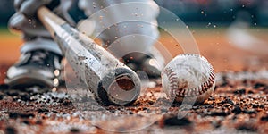 Close up of a baseball with a playfield background