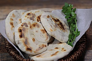 A basket of Baati roti for breakfast