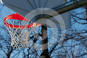 Close up of Basketball Hoop and Net