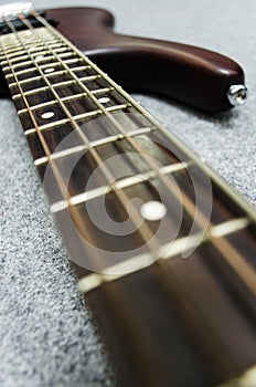 Close up of bass fret