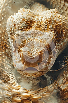 Close up of Beaded Lizard Head with Intricate Scales and Textured Skin in Natural Light