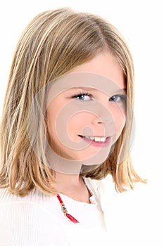 Close Up of Beautiful 10 Year Old American Girl photo