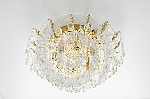 Close-up of a beautiful crystal chandelier