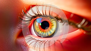 Close up of beautiful female eye Macro view of human eye