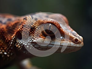 close up of beautiful lizard in the nature