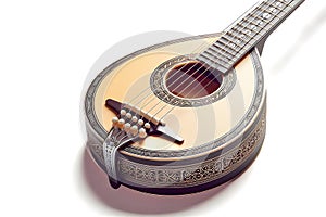 Close-up of a beautiful mandolin on a white background.