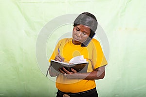 close-up of a beautiful mature woman communicating on the cellphone