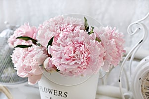 Close up of beautiful peony bunch