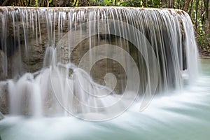 Close up of beautiful waterfall