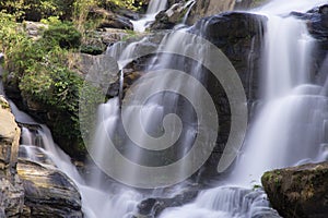 Close up of beautiful waterfall