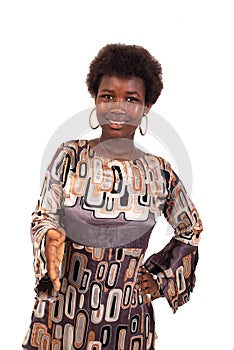 close up of beautiful young girl showing greeting gesture, smiling