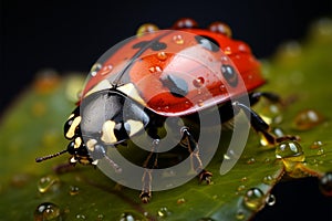 Close up Beauty Ladybugs details revealed in a macro photo