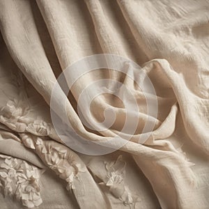 Close-up of a bed with a white blanket neatly laid out