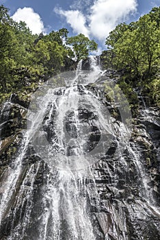 Close up of beeatiful waterfall.