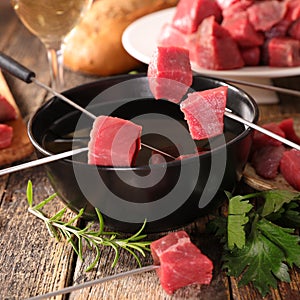 Beef fondue