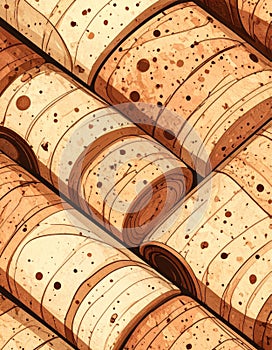 Close Up of Beige Cork Surface with Texture and Pattern Backgrounds