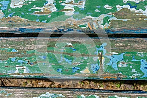 Close-up of a bench, look from above. Suitable for texture, back