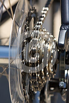 Close up of bicycle spokes