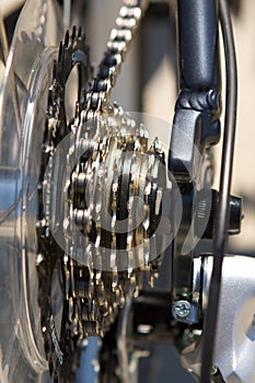 Close up of bicycle spokes