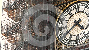 Close up of Big Ben in London renovating.mp4