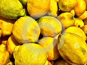 Close up of a big box of Lemons at the super market